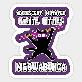 Adolescent Mutated Karate Kitties Purple Sticker